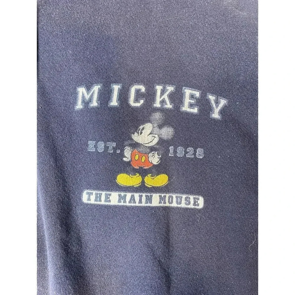 VINTAGE Disney Sweater Hoodie Blue Full Zip Long Sleeve Men M Made In USA 90s - Picture 3 of 9